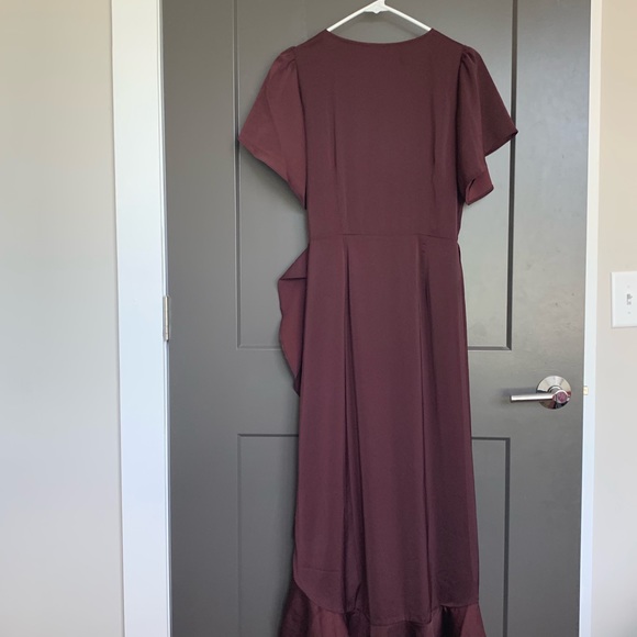 Burgundy Wrap Dress - Picture 3 of 3